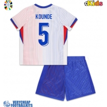 France Jules Kounde #5 Replica Away Minikit Euro 2024 Short Sleeve (+ pants)